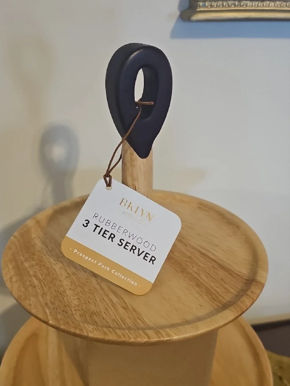 3-Tier Wooden Server – Natural Wood Finish